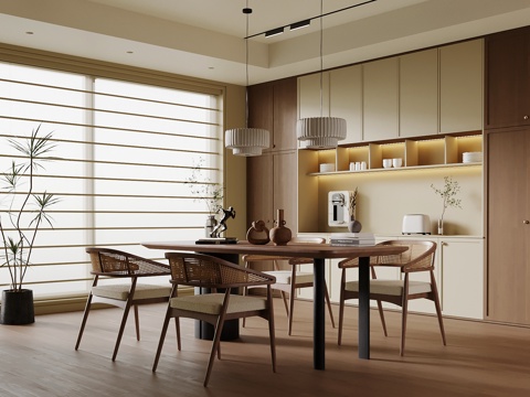  中古风餐厅3d模型 