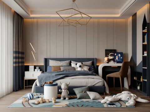  现代卧室su模型 