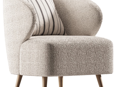  现代布艺扶手椅3d模型 