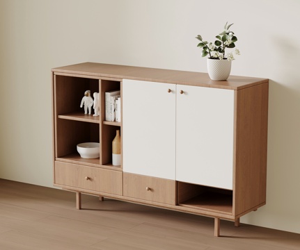 侘寂中古餐边柜 装饰柜su模型