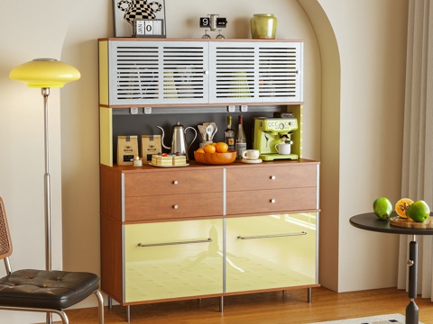  餐边柜 茶水柜 边柜 储物柜 摆件3d模型 