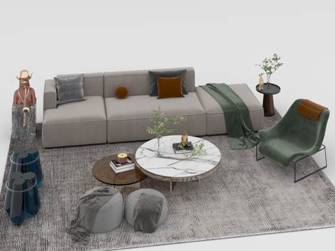  沙发组合3d模型 