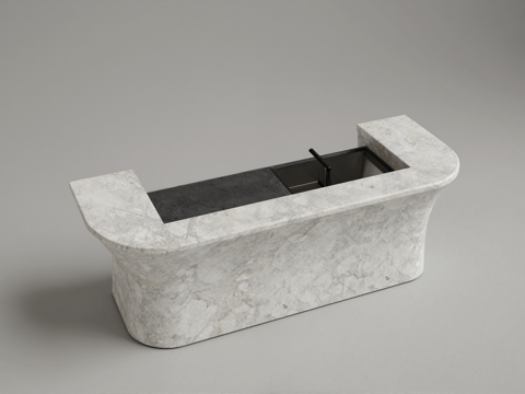 现代吧台su模型