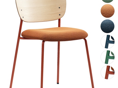  现代北欧不锈钢单椅3d模型 