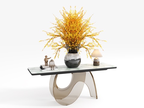  现代玄关边几3d模型 