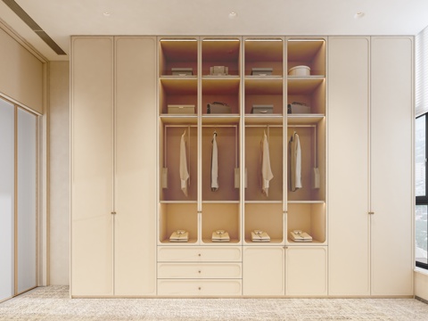  现代简约衣帽间3d模型 