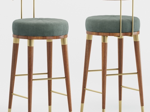  新中式轻奢吧台椅3d模型 