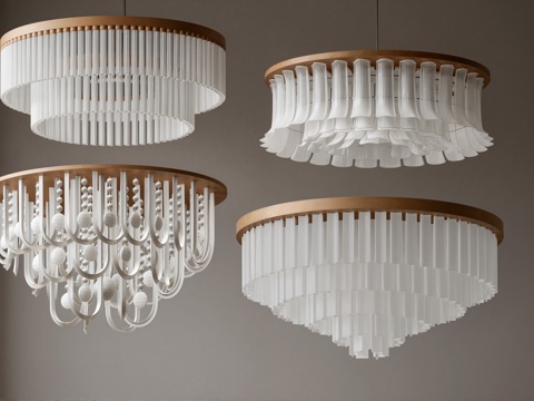 现代水晶吸顶灯su模型