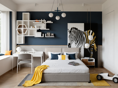  现代卧室su模型 