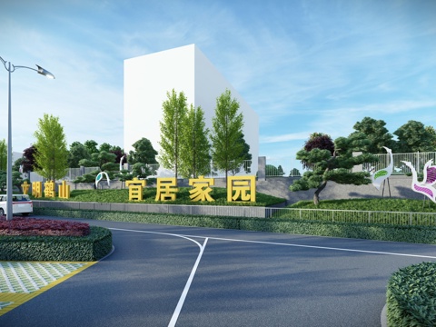 现代停车场 党建停车场 单位停车场 机关停车场 政府停车场su模型