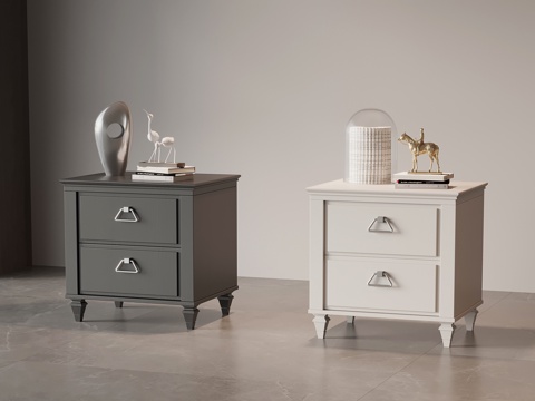  现代意式床头柜 边柜3d模型 