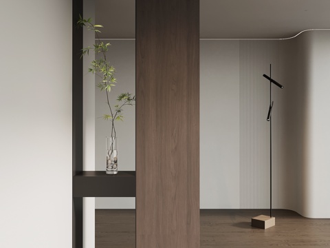  意式极简玄关柜3d模型 