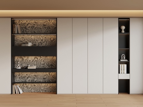  现代书柜3d模型 