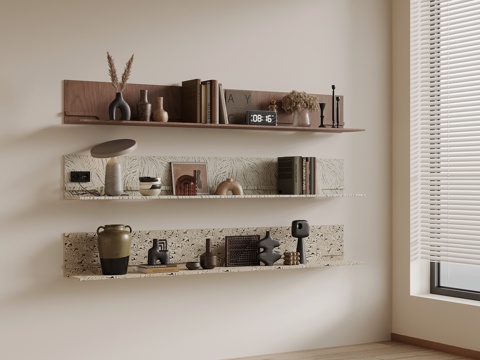  中古风置物架3d模型 