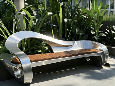  具有生命律动的公共桌椅设计3d模型 