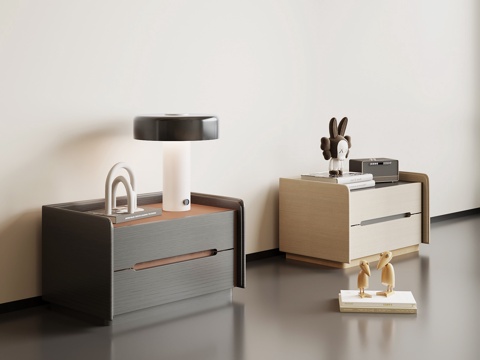  现代意式床头柜3d模型 