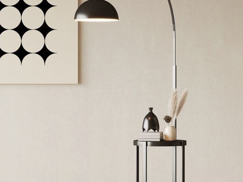  现代意式落地灯 现代意式边几3d模型 