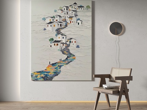  现代，中古，复古，轻奢，简约，装饰画3d模型 