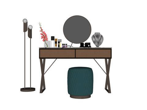 阳台 卫生间 衣柜 吹风机 镜子 梳妆镜 卧室su模型