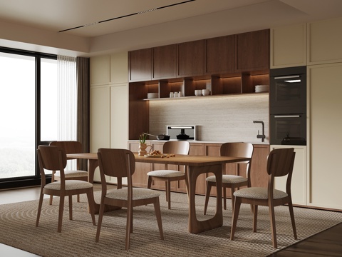  中古风餐厅3d模型 