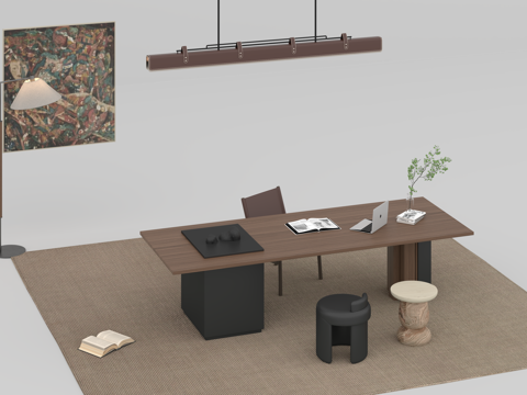  茶桌组合3d模型 