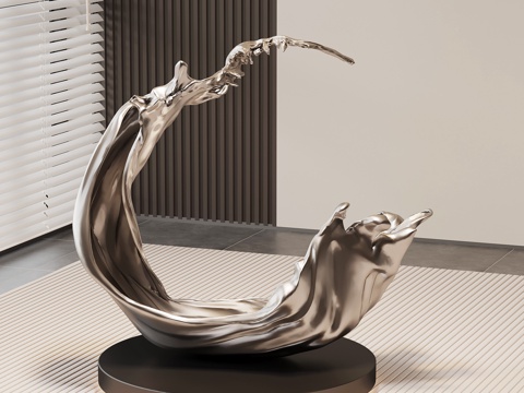  现代落地雕塑 金属雕塑3d模型 
