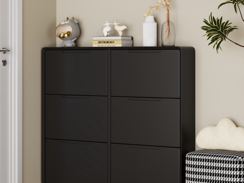  现代鞋柜 组合鞋柜 边柜 入户鞋柜 鞋柜摆件3d模型 