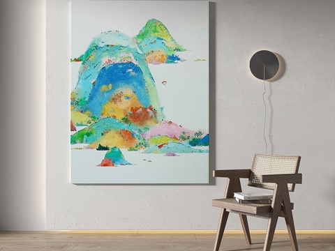  现代，中古，复古，轻奢，简约，装饰画3d模型 