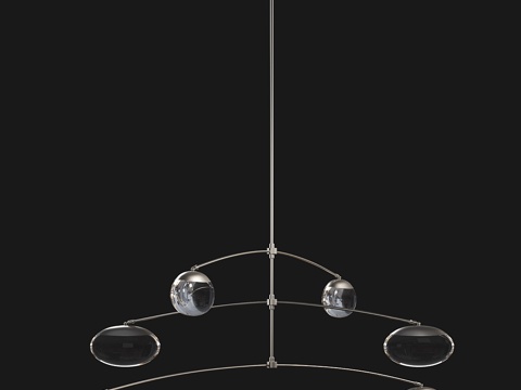  现代极简玻璃装饰吊灯3d模型 