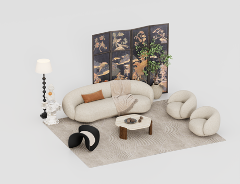  沙发组合3d模型 