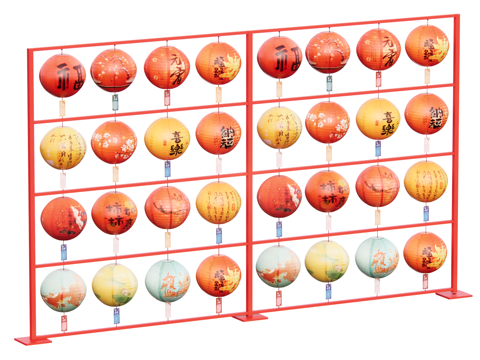 灯谜 灯笼su模型