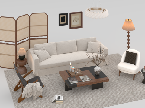 沙发组合3d模型 