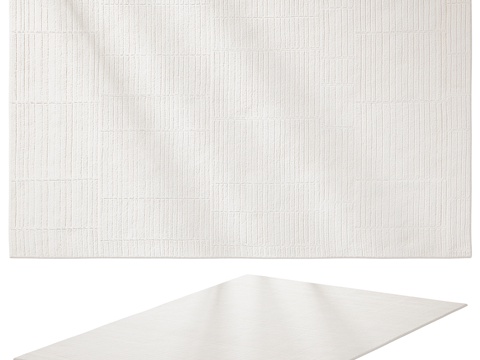  纹理瓷砖羊毛地毯3d模型 