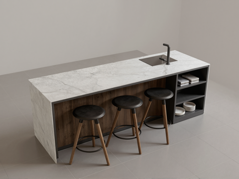 现代水吧区su模型