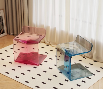  现代亚克力凳子3d模型 