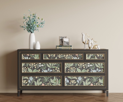 法式复古玄关柜 边柜su模型