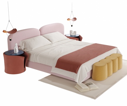  现代儿童房 儿童床3d模型 