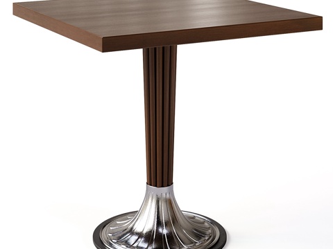  现代轻奢木质洽谈桌3d模型 