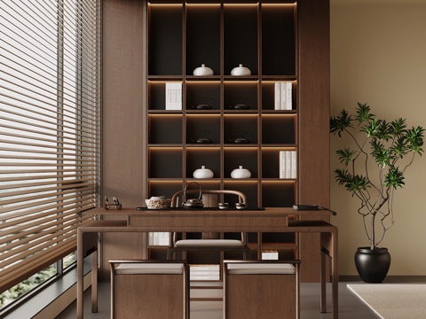  新中式小茶台3d模型 