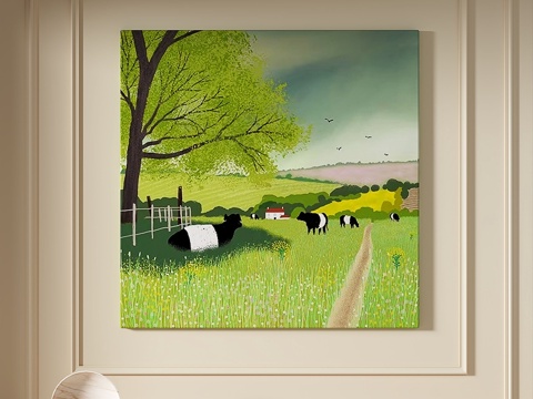  现代，简约，复古，抽象，轻奢，装饰画3d模型 