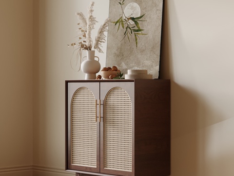  中古风斗柜su模型 