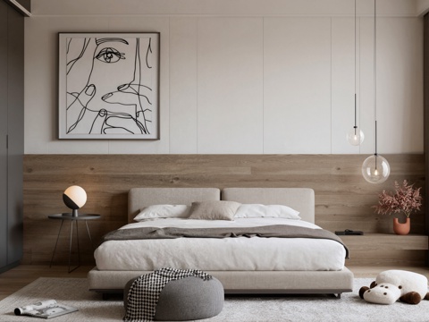  现代卧室su模型 