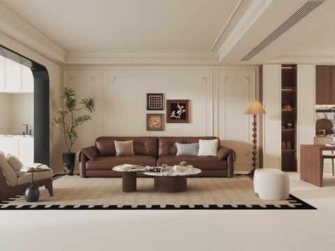  中古风客餐厅3d模型 