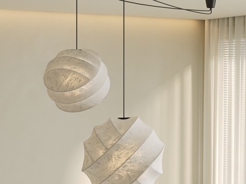  侘寂风日式吊灯3d模型 