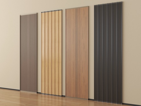  现代护墙板 格栅板 长城板 墙饰板3d模型 