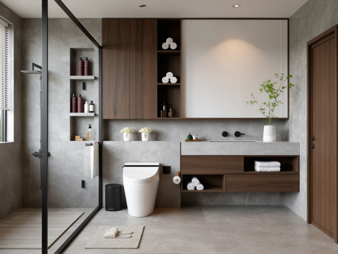 现代洗手间su模型