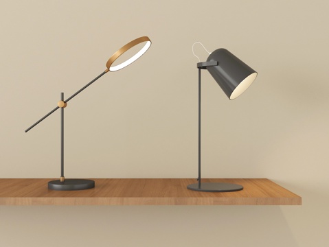  现代台灯组合 金属台灯3d模型 