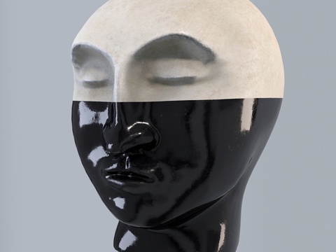  人头雕塑3d模型 