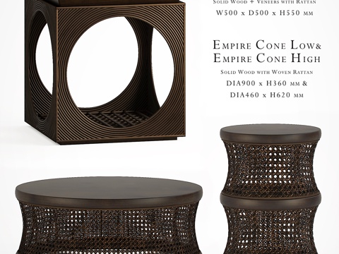  Box Living帝王锥与卡利立方茶几3d模型3d模型 