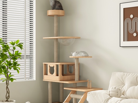  现代猫爬架 宠物架3d模型 